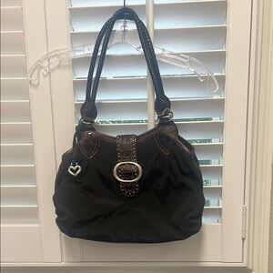 Elegant Black and Brown Women's Handbag